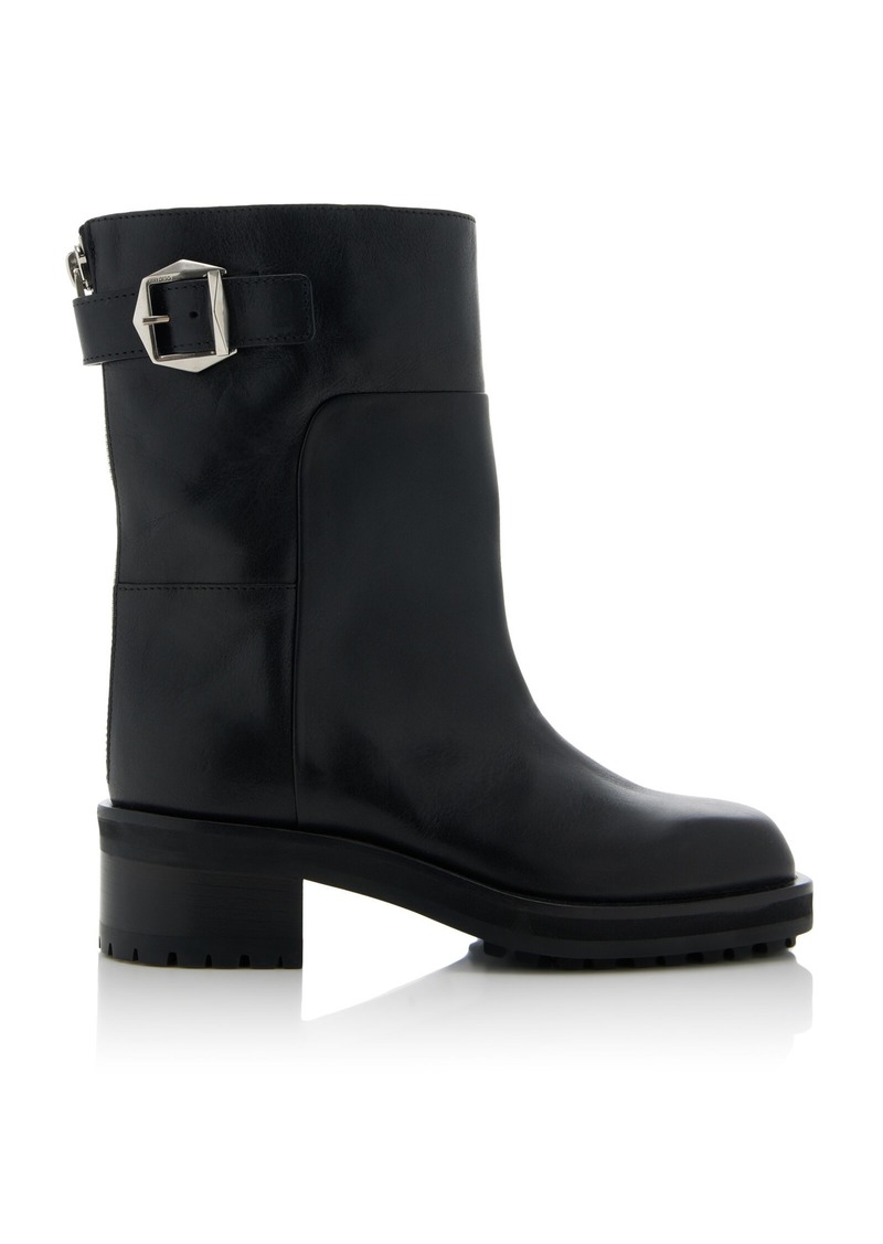 Jimmy Choo - Brooklyn Leather Boots  - Black - IT 37.5 - Moda Operandi