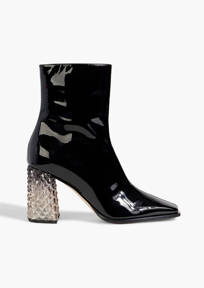 Jimmy Choo - Bryelle 85 crystal-embellished patent-leather ankle boots - Black - EU 37