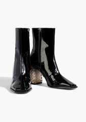 Jimmy Choo - Bryelle 85 crystal-embellished patent-leather ankle boots - Black - EU 37