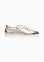 Jimmy Choo - Cash studded metallic textured-leather sneakers - Metallic - EU 34