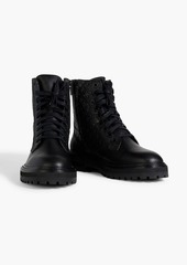 Jimmy Choo - Cora embossed leather combat boots - Black - EU 36.5