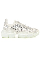 Jimmy Choo - Crystal-embellished leather sneakers - Metallic - EU 35.5