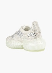 Jimmy Choo - Crystal-embellished leather sneakers - Metallic - EU 35.5