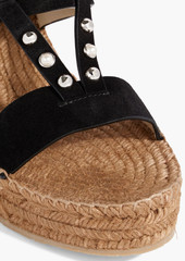 Jimmy Choo - Danica 80 embellished suede espadrille wedge sandals - Black - EU 34.5