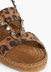 Jimmy Choo - Denise embellished leopard-print suede espadrille sandals - Animal print - EU 34