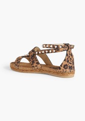 Jimmy Choo - Denise embellished leopard-print suede espadrille sandals - Animal print - EU 35