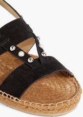 Jimmy Choo - Denise embellished suede espadrille sandals - Black - EU 34.5