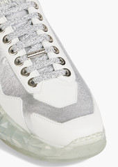 Jimmy Choo - Diamond metallic smooth and textured-leather exaggerated-sole sneakers - Metallic - EU 41