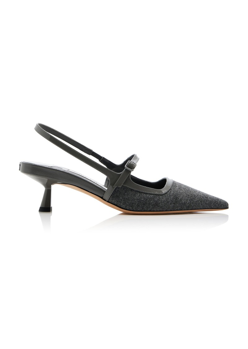 Jimmy Choo - Didi Flannel Slingback Pumps - Grey - IT 38.5 - Moda Operandi