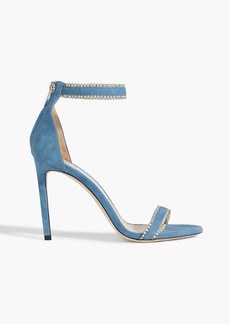 Jimmy Choo - Dochas 100 crystal-embellished suede sandals - Blue - EU 34.5