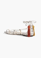 Jimmy Choo - Dusti tasseled elaphe sandals - Animal print - EU 35