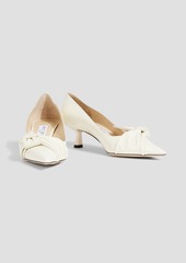 Jimmy Choo - Elinor 45 bow-detailed patent-leather pumps - White - EU 34