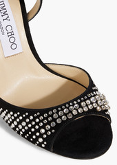 Jimmy Choo - Emsy 100 crystal-embellished suede sandals - Black - EU 35.5
