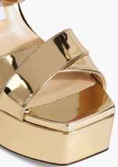 Jimmy Choo - Gaia 140 mirrored leather platform sandals - Metallic - EU 39.5