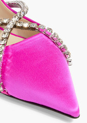 Jimmy Choo - Genevi crystal-embellished satin point-toe flats - Pink - EU 36.5