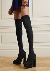 Jimmy Choo - Giome over-the-knee stretch-knit platform boots - Black - EU 38