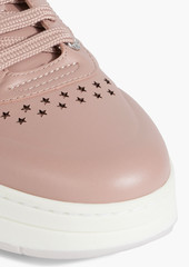 Jimmy Choo - Hawaii perforated glittered leather sneakers - Pink - EU 34