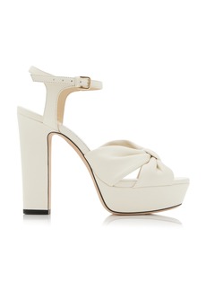 Jimmy Choo - Heloise Leather Platform Sandals - White - IT 39 - Moda Operandi
