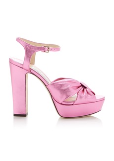Jimmy Choo - Heloise Metallic Leather Platform Sandals - Pink - IT 40 - Moda Operandi