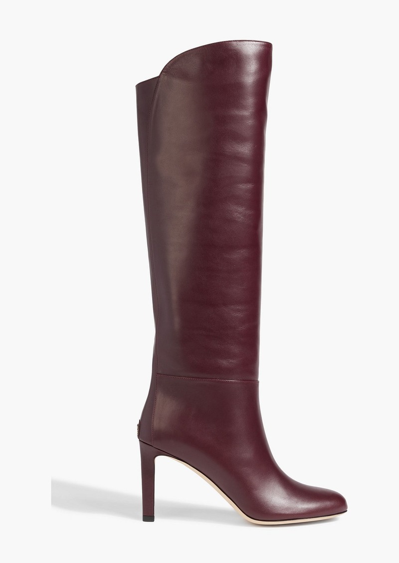 Jimmy Choo - Karter 85 leather knee boots - Burgundy - EU 36