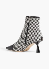 Jimmy Choo - Kix 65 printed felt and leather ankle boots - Black - EU 35.5