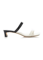 Jimmy Choo - Kyda Color-Blocked Leather Sandals - Black/white - IT 39.5 - Moda Operandi