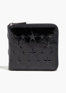 Jimmy Choo - Lawrence embossed glossed textured-leather wallet - Black - OneSize