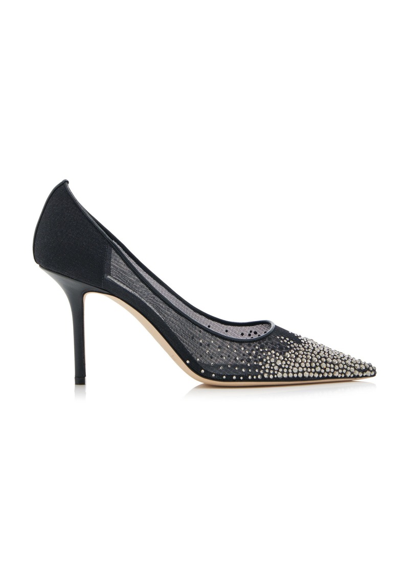 Jimmy Choo - Love Crystal-Embellished Mesh Pumps - Black - IT 40 - Moda Operandi