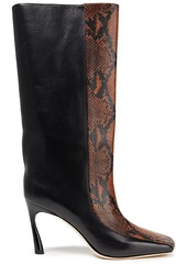 Jimmy Choo - Mabyn 85 snake-effect and smooth leather boots - Animal print - EU 38