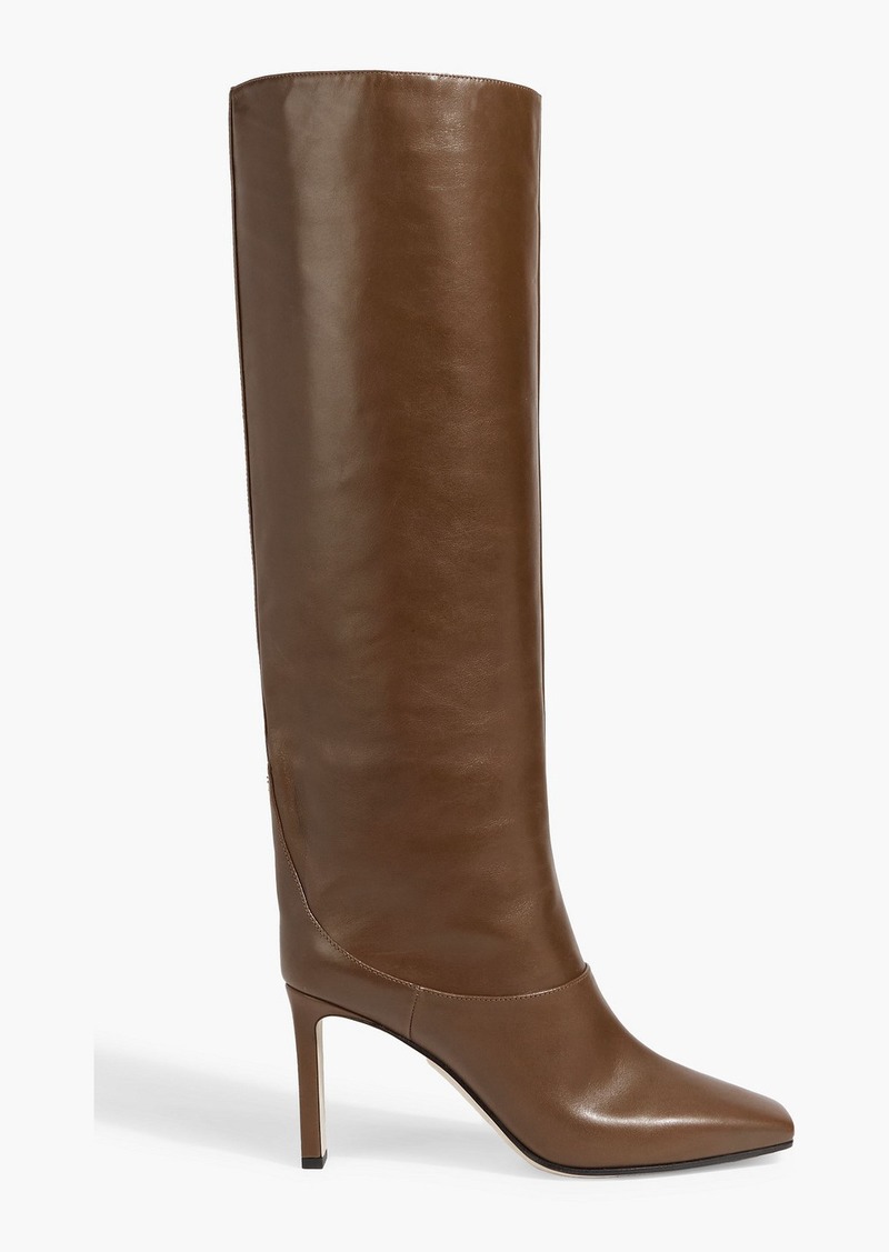 Jimmy Choo - Mahesa 85 leather knee boots - Brown - EU 34