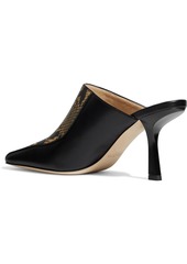 Jimmy Choo - Marcel 85 smooth and snake-effect leather mules - Black - EU 38.5