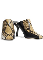 Jimmy Choo - Marcel 85 smooth and snake-effect leather mules - Black - EU 38.5