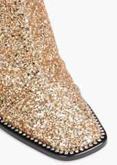 Jimmy Choo - Mavin 85 embellished glittered woven ankle boots - Metallic - EU 38