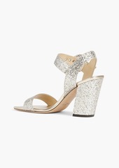 Jimmy Choo - Maysa 85 embellished glittered woven sandals - Metallic - EU 39.5