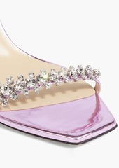Jimmy Choo - Meira 85 crystal-embellished mirrored-leather sandals - Purple - EU 35