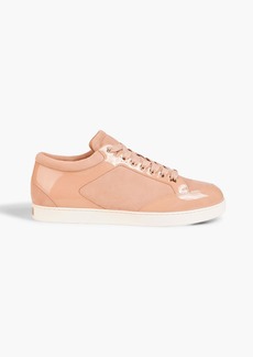 Jimmy Choo - Miami patent leather-trimmed suede sneakers - Pink - EU 35