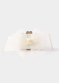 Jimmy Choo - Micro Cloud Bow-embellished Satin Clutch - Womens - White