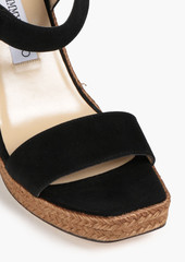 Jimmy Choo - Mirabelle 110 embellished suede espadrille wedge sandals - Black - EU 35.5