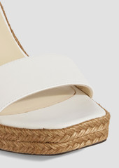 Jimmy Choo - Mirabelle 110 leather espadrille wedge sandals - White - EU 40.5