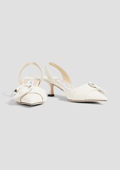 Jimmy Choo - Moni 50 embellished leather slingback mules - White - EU 37