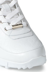 Jimmy Choo - Monza embossed leather sneakers - White - EU 35.5