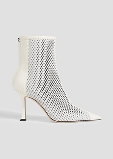 Jimmy Choo - Naidoo 90 mesh and leather ankle boots - White - EU 35