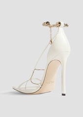 Jimmy Choo - Oriana 110 chain-embellished leather sandals - White - EU 38.5