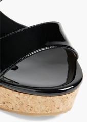 Jimmy Choo - Portia 70 patent-leather wedge sandals - Black - EU 36