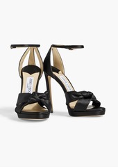 Jimmy Choo - Rosie 120 knotted satin sandals - Blue - EU 40.5