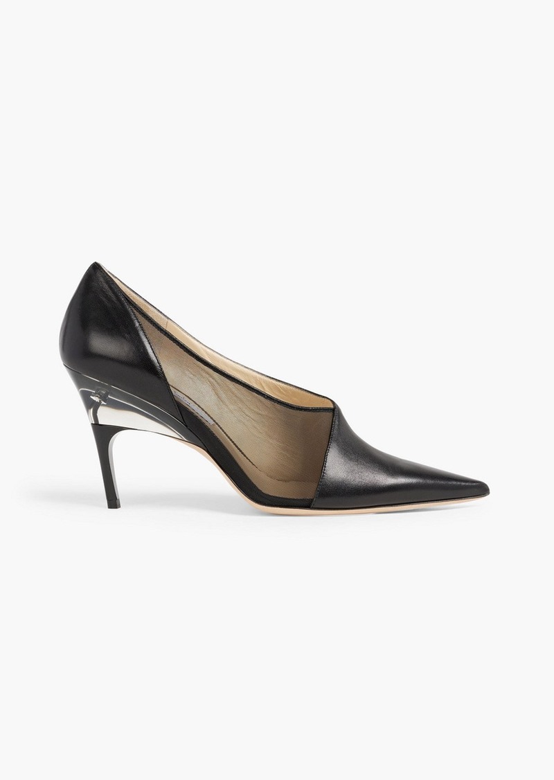 Jimmy Choo - Siba 85 leather and mesh pumps - Black - EU 42