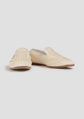 Jimmy Choo - Varsha embellished satin loafers - White - EU 34