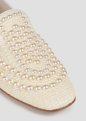 Jimmy Choo - Varsha embellished satin loafers - White - EU 34