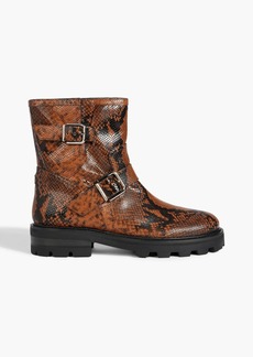 Jimmy Choo - Youth II snake-effect leather ankle boots - Brown - EU 34
