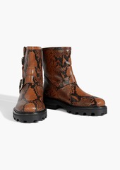 Jimmy Choo - Youth II snake-effect leather ankle boots - Brown - EU 34